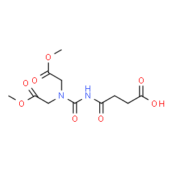 ChemSpider 2D Image | 4-{[Bis(2-methoxy-2-oxoethyl)carbamoyl]amino}-4-oxobutanoic acid | C11H16N2O8
