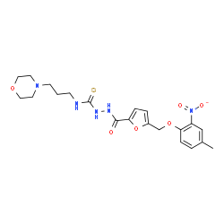 ChemSpider 2D Image | 2-{5-[(4-Methyl-2-nitrophenoxy)methyl]-2-furoyl}-N-[3-(4-morpholinyl)propyl]hydrazinecarbothioamide | C21H27N5O6S