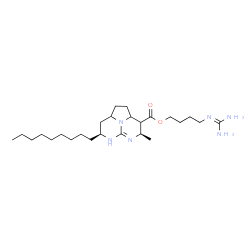 ChemSpider 2D Image | 4-[(Diaminomethylene)amino]butyl (4R,7S)-4-methyl-7-nonyl-2,2a,3,4,6,7,8,8a-octahydro-1H-5,6,8b-triazaacenaphthylene-3-carboxylate | C25H46N6O2