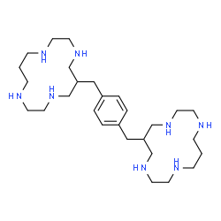 ChemSpider 2D Image | 6,6'-[1,4-Phenylenebis(methylene)]bis(1,4,8,11-tetraazacyclotetradecane) | C28H54N8