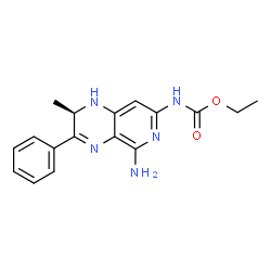 ChemSpider 2D Image | Ethyl [(2R)-5-amino-2-methyl-3-phenyl-1,2-dihydropyrido[3,4-b]pyrazin-7-yl]carbamate | C17H19N5O2