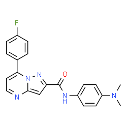 ChemSpider 2D Image | N-[4-(Dimethylamino)phenyl]-7-(4-fluorophenyl)pyrazolo[1,5-a]pyrimidine-2-carboxamide | C21H18FN5O