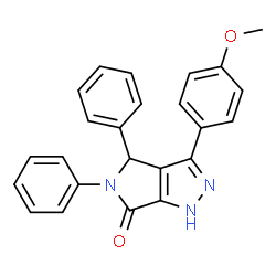 ChemSpider 2D Image | 3-(4-Methoxyphenyl)-4,5-diphenyl-4,5-dihydropyrrolo[3,4-c]pyrazol-6(1H)-one | C24H19N3O2