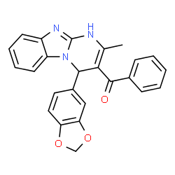 ChemSpider 2D Image | [4-(1,3-Benzodioxol-5-yl)-2-methyl-1,4-dihydropyrimido[1,2-a]benzimidazol-3-yl](phenyl)methanone | C25H19N3O3