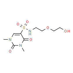 ChemSpider 2D Image | N-[2-(2-Hydroxyethoxy)ethyl]-1,3-dimethyl-2,4-dioxo-1,2,3,4-tetrahydro-5-pyrimidinesulfonamide | C10H17N3O6S