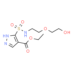 ChemSpider 2D Image | Ethyl 5-{[2-(2-hydroxyethoxy)ethyl]sulfamoyl}-1H-pyrazole-4-carboxylate | C10H17N3O6S