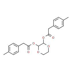 ChemSpider 2D Image | 1,4-Dioxane-2,3-diyl bis[(4-methylphenyl)acetate] | C22H24O6