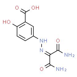 ChemSpider 2D Image | 5-[2-(1,3-Diamino-1,3-dioxo-2-propanylidene)hydrazino]-2-hydroxybenzoic acid | C10H10N4O5