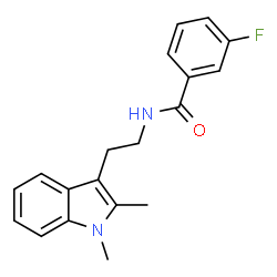 ChemSpider 2D Image | N-[2-(1,2-Dimethyl-1H-indol-3-yl)ethyl]-3-fluorobenzamide | C19H19FN2O