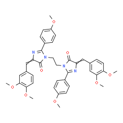ChemSpider 2D Image | 3,3'-(1,2-Ethanediyl)bis[5-(3,4-dimethoxybenzylidene)-2-(4-methoxyphenyl)-3,5-dihydro-4H-imidazol-4-one] | C40H38N4O8