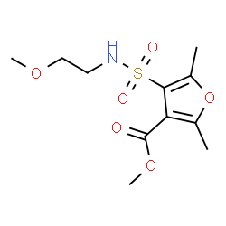 ChemSpider 2D Image | Methyl 4-[(2-methoxyethyl)sulfamoyl]-2,5-dimethyl-3-furoate | C11H17NO6S