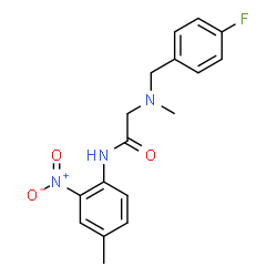 ChemSpider 2D Image | N~2~-(4-Fluorobenzyl)-N~2~-methyl-N-(4-methyl-2-nitrophenyl)glycinamide | C17H18FN3O3