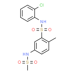ChemSpider 2D Image | N-(2-Chlorophenyl)-2-methyl-5-[(methylsulfonyl)amino]benzenesulfonamide | C14H15ClN2O4S2