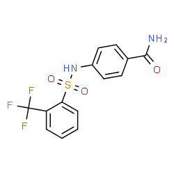 ChemSpider 2D Image | 4-({[2-(Trifluoromethyl)phenyl]sulfonyl}amino)benzamide | C14H11F3N2O3S