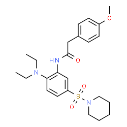 ChemSpider 2D Image | N-[2-(Diethylamino)-5-(1-piperidinylsulfonyl)phenyl]-2-(4-methoxyphenyl)acetamide | C24H33N3O4S