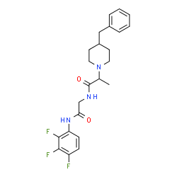 ChemSpider 2D Image | 2-(4-Benzyl-1-piperidinyl)-N-{2-oxo-2-[(2,3,4-trifluorophenyl)amino]ethyl}propanamide | C23H26F3N3O2