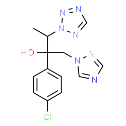 ChemSpider 2D Image | 2-(4-Chlorophenyl)-3-(2H-tetrazol-2-yl)-1-(1H-1,2,4-triazol-1-yl)-2-butanol | C13H14ClN7O