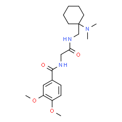 ChemSpider 2D Image | N-[2-({[1-(Dimethylamino)cyclohexyl]methyl}amino)-2-oxoethyl]-3,4-dimethoxybenzamide | C20H31N3O4