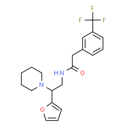 ChemSpider 2D Image | N-[2-(2-Furyl)-2-(1-piperidinyl)ethyl]-2-[3-(trifluoromethyl)phenyl]acetamide | C20H23F3N2O2