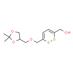 ChemSpider 2D Image | (6-{[(2,2-Dimethyl-1,3-dioxolan-4-yl)methoxy]methyl}-1,2-dithiin-3-yl)methanol | C12H18O4S2