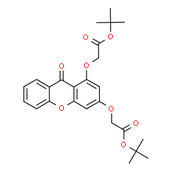 ChemSpider 2D Image | Bis(2-methyl-2-propanyl) 2,2'-[(9-oxo-9H-xanthene-1,3-diyl)bis(oxy)]diacetate | C25H28O8