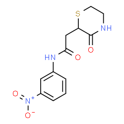ChemSpider 2D Image | N-(3-Nitrophenyl)-2-(3-oxo-2-thiomorpholinyl)acetamide | C12H13N3O4S