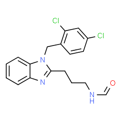 ChemSpider 2D Image | N-{3-[1-(2,4-Dichlorobenzyl)-1H-benzimidazol-2-yl]propyl}formamide | C18H17Cl2N3O