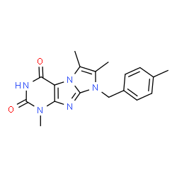 ChemSpider 2D Image | 1,6,7-Trimethyl-8-(4-methylbenzyl)-1H-imidazo[2,1-f]purine-2,4(3H,8H)-dione | C18H19N5O2