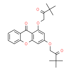 ChemSpider 2D Image | 1,3-Bis(3,3-dimethyl-2-oxobutoxy)-9H-xanthen-9-one | C25H28O6