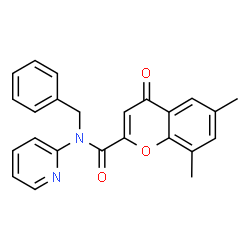 ChemSpider 2D Image | N-Benzyl-6,8-dimethyl-4-oxo-N-(2-pyridinyl)-4H-chromene-2-carboxamide | C24H20N2O3