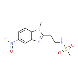 ChemSpider 2D Image | N-[2-(1-Methyl-5-nitro-1H-benzimidazol-2-yl)ethyl]methanesulfonamide | C11H14N4O4S