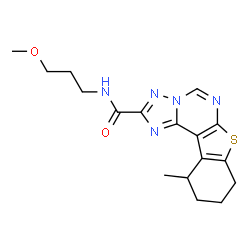 ChemSpider 2D Image | N-(3-Methoxypropyl)-11-methyl-8,9,10,11-tetrahydro[1]benzothieno[3,2-e][1,2,4]triazolo[1,5-c]pyrimidine-2-carboxamide | C17H21N5O2S