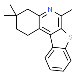 ChemSpider 2D Image | 3,3,6-Trimethyl-1,2,3,4-tetrahydro[1]benzothieno[2,3-c]quinoline | C18H19NS