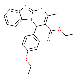 ChemSpider 2D Image | Ethyl 4-(4-ethoxyphenyl)-2-methyl-1,4-dihydropyrimido[1,2-a]benzimidazole-3-carboxylate | C22H23N3O3