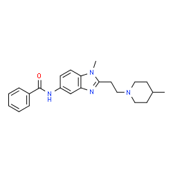 ChemSpider 2D Image | N-{1-Methyl-2-[2-(4-methyl-1-piperidinyl)ethyl]-1H-benzimidazol-5-yl}benzamide | C23H28N4O