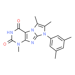 ChemSpider 2D Image | 8-(3,5-Dimethylphenyl)-1,6,7-trimethyl-1H-imidazo[2,1-f]purine-2,4(3H,8H)-dione | C18H19N5O2