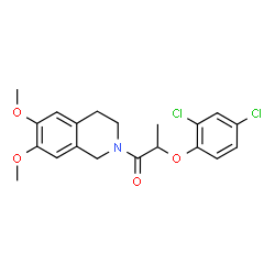 ChemSpider 2D Image | 2-(2,4-Dichlorophenoxy)-1-(6,7-dimethoxy-3,4-dihydro-2(1H)-isoquinolinyl)-1-propanone | C20H21Cl2NO4