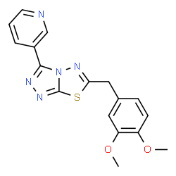 ChemSpider 2D Image | 6-(3,4-Dimethoxybenzyl)-3-(3-pyridinyl)[1,2,4]triazolo[3,4-b][1,3,4]thiadiazole | C17H15N5O2S