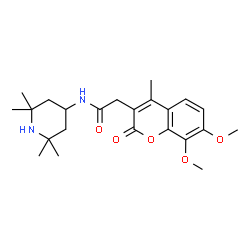 ChemSpider 2D Image | 2-(7,8-Dimethoxy-4-methyl-2-oxo-2H-chromen-3-yl)-N-(2,2,6,6-tetramethyl-4-piperidinyl)acetamide | C23H32N2O5