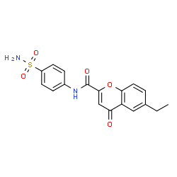 ChemSpider 2D Image | 6-Ethyl-4-oxo-N-(4-sulfamoylphenyl)-4H-chromene-2-carboxamide | C18H16N2O5S