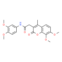 ChemSpider 2D Image | 2-(7,8-Dimethoxy-4-methyl-2-oxo-2H-chromen-3-yl)-N-(3,4-dimethoxyphenyl)acetamide | C22H23NO7