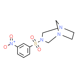 ChemSpider 2D Image | 3-[(3-Nitrophenyl)sulfonyl]-1,3,5-triazabicyclo[3.2.1]octane | C11H14N4O4S