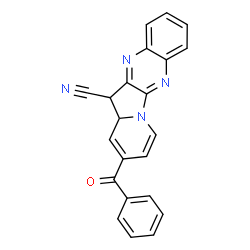 ChemSpider 2D Image | 2-Benzoyl-12,12a-dihydroindolizino[2,3-b]quinoxaline-12-carbonitrile | C22H14N4O