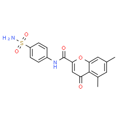 ChemSpider 2D Image | 5,7-Dimethyl-4-oxo-N-(4-sulfamoylphenyl)-4H-chromene-2-carboxamide | C18H16N2O5S