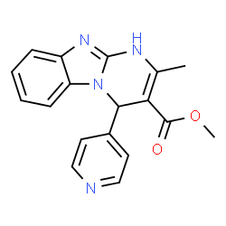 ChemSpider 2D Image | Methyl 2-methyl-4-(4-pyridinyl)-1,4-dihydropyrimido[1,2-a]benzimidazole-3-carboxylate | C18H16N4O2