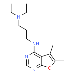 ChemSpider 2D Image | N'-(5,6-Dimethylfuro[2,3-d]pyrimidin-4-yl)-N,N-diethyl-1,3-propanediamine | C15H24N4O