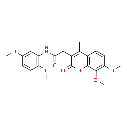 ChemSpider 2D Image | 2-(7,8-Dimethoxy-4-methyl-2-oxo-2H-chromen-3-yl)-N-(2,5-dimethoxyphenyl)acetamide | C22H23NO7