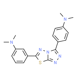 ChemSpider 2D Image | 3-{3-[4-(Dimethylamino)phenyl][1,2,4]triazolo[3,4-b][1,3,4]thiadiazol-6-yl}-N,N-dimethylaniline | C19H20N6S