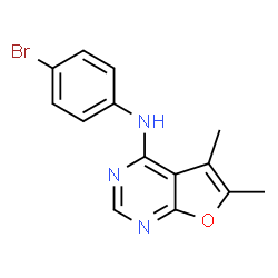 ChemSpider 2D Image | N-(4-Bromophenyl)-5,6-dimethylfuro[2,3-d]pyrimidin-4-amine | C14H12BrN3O