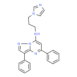 ChemSpider 2D Image | N-[3-(1H-Imidazol-1-yl)propyl]-3,5-diphenylpyrazolo[1,5-a]pyrimidin-7-amine | C24H22N6